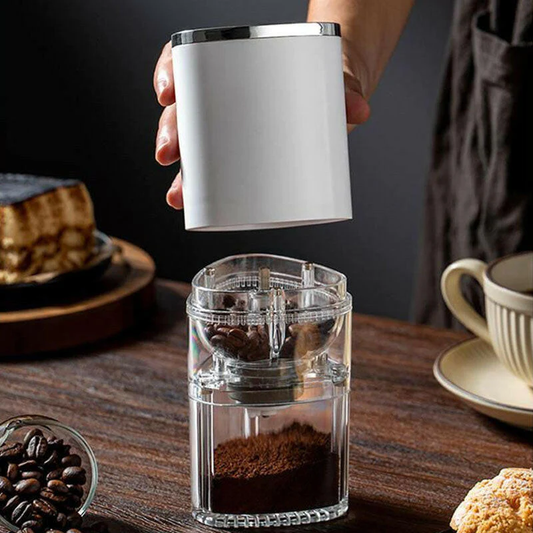 "Wireless USB Coffee Bean Grinder: Your Portable Brewing Companion" - Speedmerchant65 / The Hungry Bookworm / Fireside Books