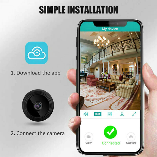 "Stealthy Security: 1080P HD Mini Wireless Camera with Night Vision and WiFi Con - Speedmerchant65 / The Hungry Bookworm / Fireside Books