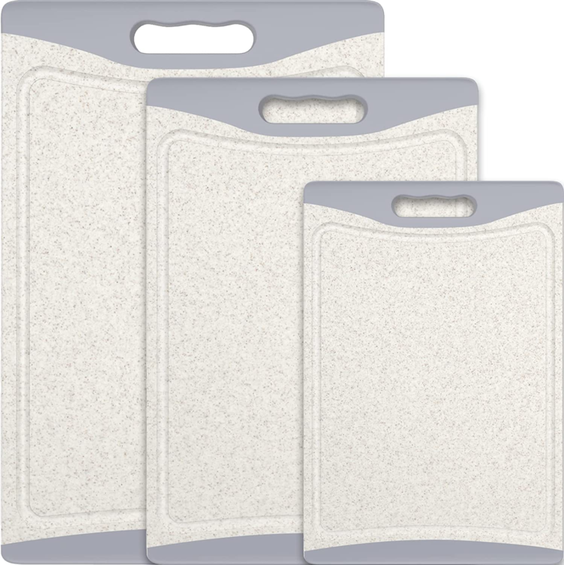 "Beige Plastic Cutting Board Set - Extra Large, Dishwasher Safe, Set of 3" - Speedmerchant65 / The Hungry Bookworm / Fireside Books