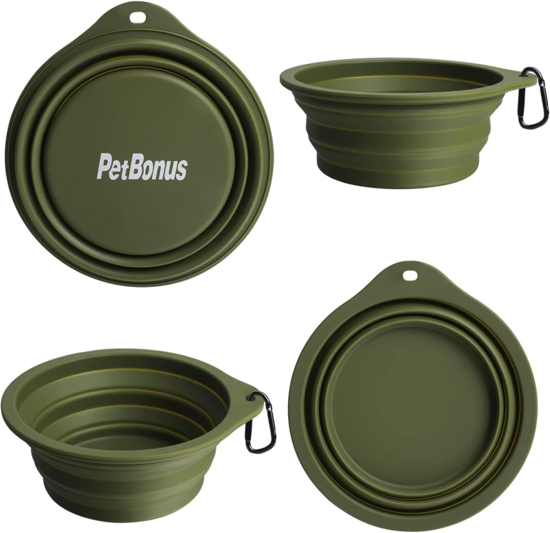 Large Silicone Collapsible Dog Bowls - 2 Pack, 34oz BPA-Free Foldable Travel Bo - Speedmerchant65 / The Hungry Bookworm / Fireside Books