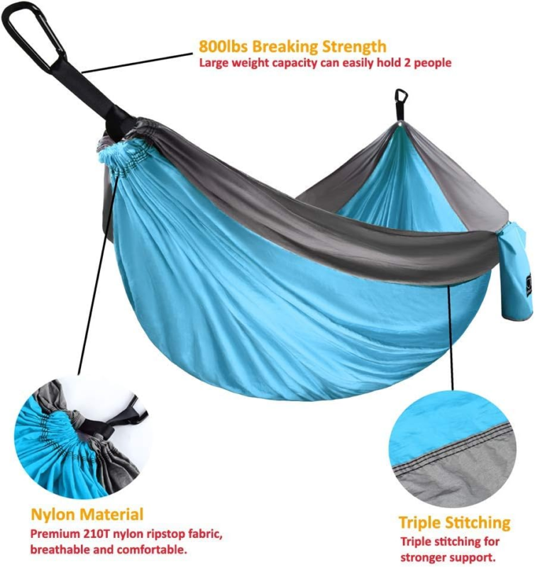Portable Camping Hammock - Single Hammock for Outdoor and Indoor Use - Speedmerchant65 / The Hungry Bookworm / Fireside Books