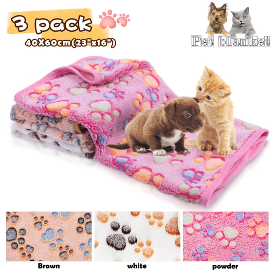 "Super Soft Premium Fleece Pet Blanket Set - 3 Pack Fluffy Blankets for Dogs, Pu - Speedmerchant65 / The Hungry Bookworm / Fireside Books