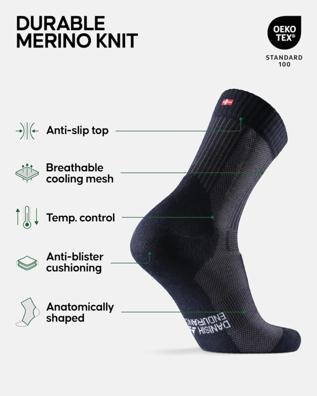 Lightweight Merino Wool Hiking Socks, Cushioned & Moisture Wicking Hiking Socks, - Speedmerchant65 / The Hungry Bookworm / Fireside Books