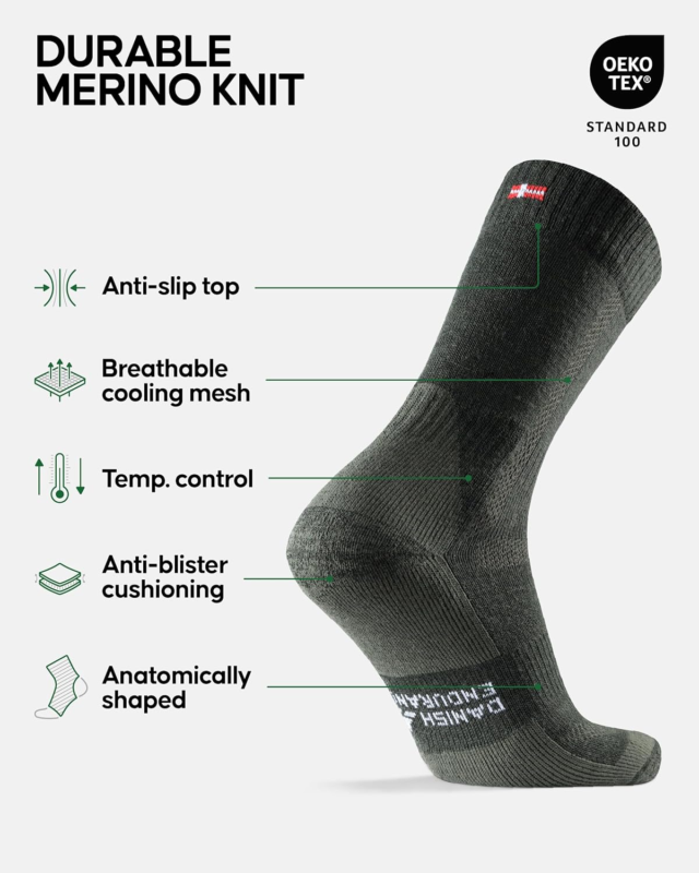 Merino Wool Hiking Socks, Crew Length, Thermal & Moisture Wicking Hiking Socks, - Speedmerchant65 / The Hungry Bookworm / Fireside Books