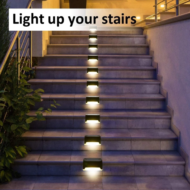 8 Pack New Solar Deck Lights Outdoor Waterproof LED Steps Lamps for Stairs Fence - Speedmerchant65 / The Hungry Bookworm / Fireside Books