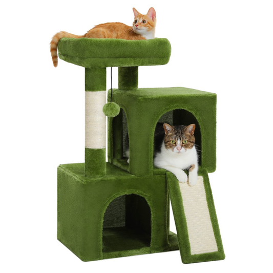 "Ultimate Cat Paradise: 30" Cat Tree Condo with Scratching Post, Ramp, and More - Speedmerchant65 / The Hungry Bookworm / Fireside Books