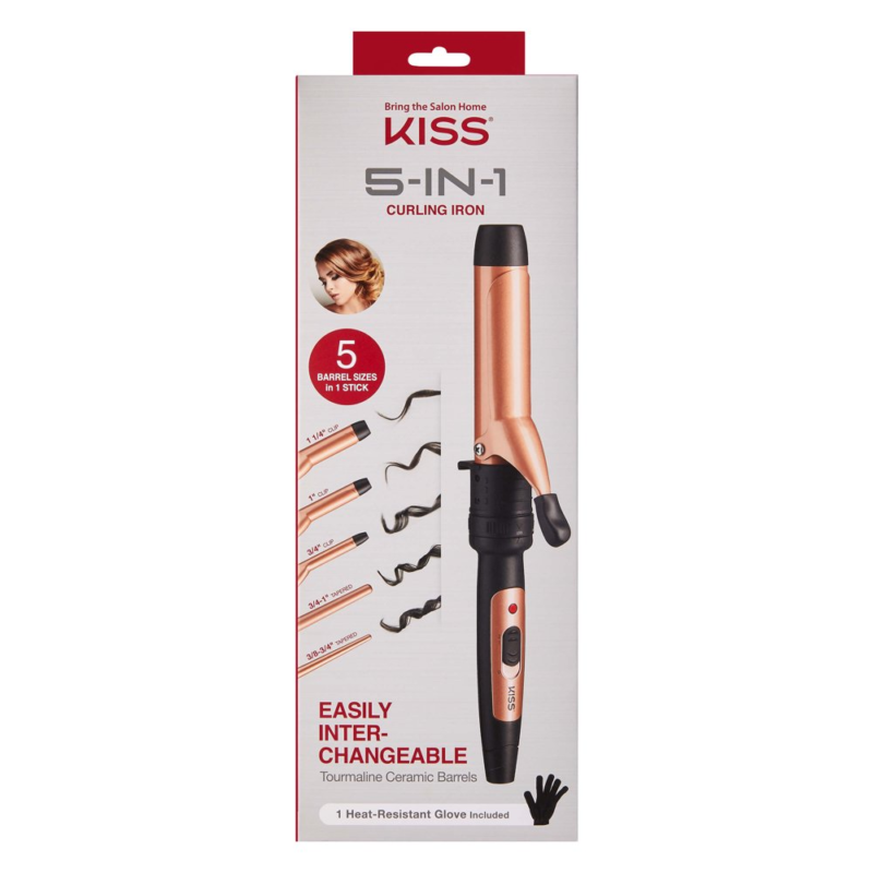 "5-in-1 Rose Gold Curling Iron Set by  USA - Achieve Effortless Waves and Curls! - Speedmerchant65 / The Hungry Bookworm / Fireside Books