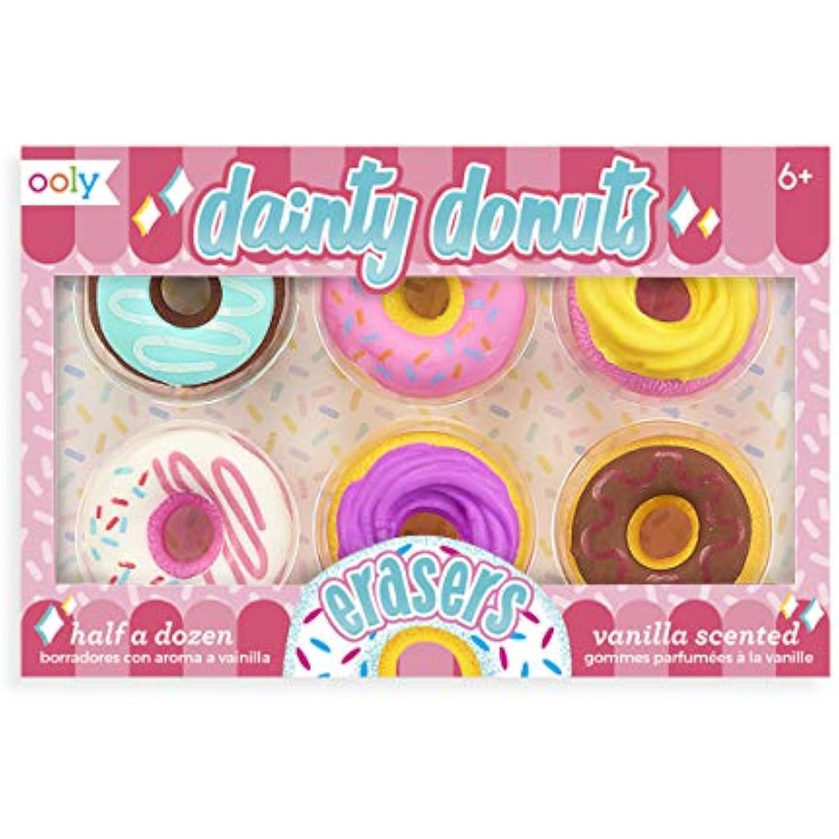 OOLY, Dainty Donuts Vanilla-Scented Erasers, School Supplies for Kids - Set of 6 - The Hungry Bookworm & Speedmerchant65