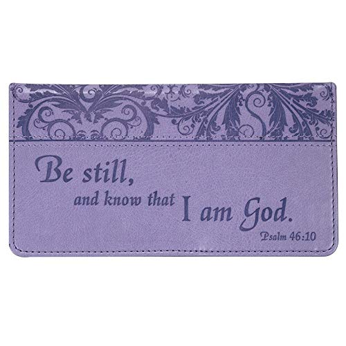 Checkbook Cover for Women & Men I Know the Plans Christian Purple Floral Wallet, - The Hungry Bookworm & Speedmerchant65