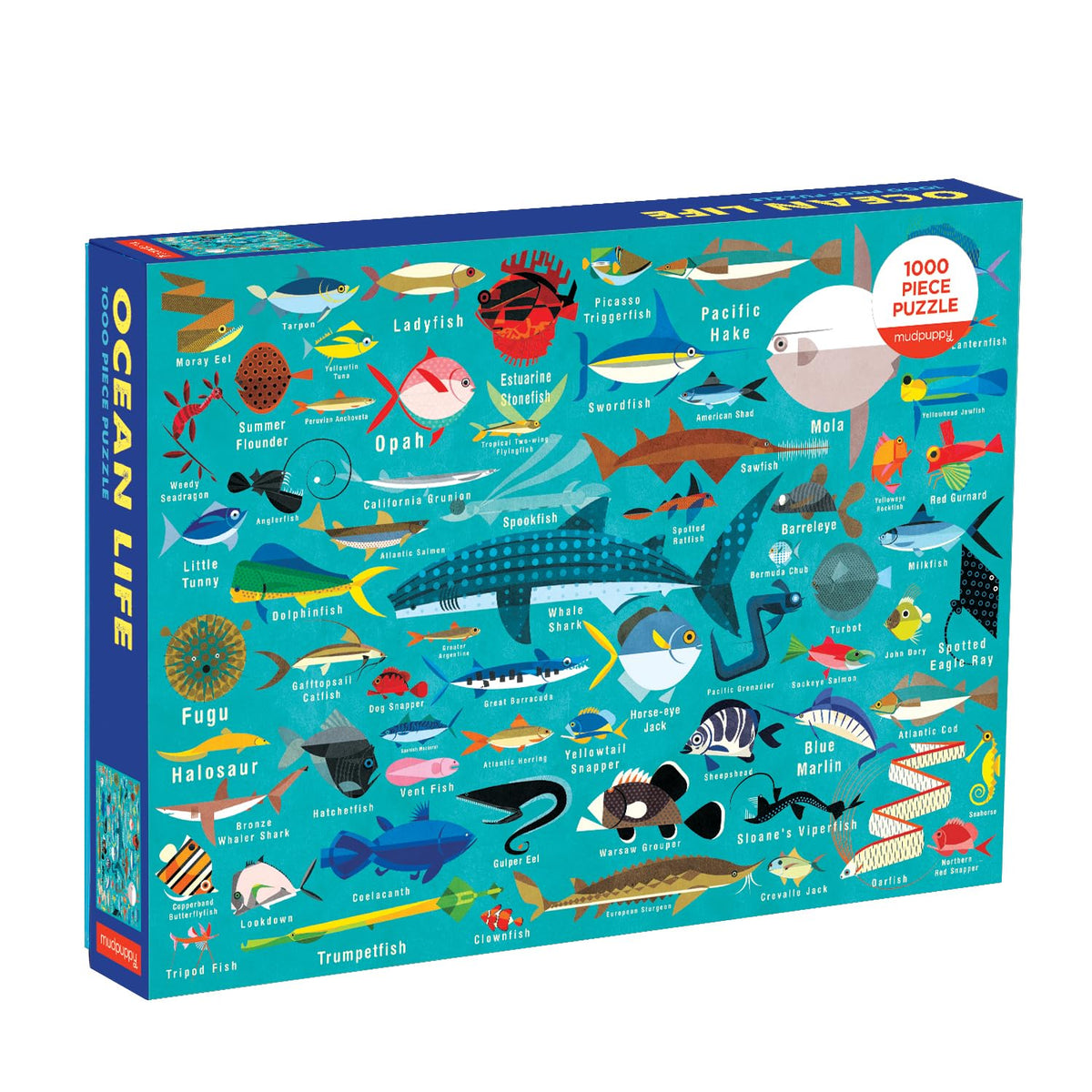Mudpuppy Ocean Life Puzzle, 1,000 Pieces, 27”x20” – Perfect for Ages 8-99+ - - The Hungry Bookworm & Speedmerchant65