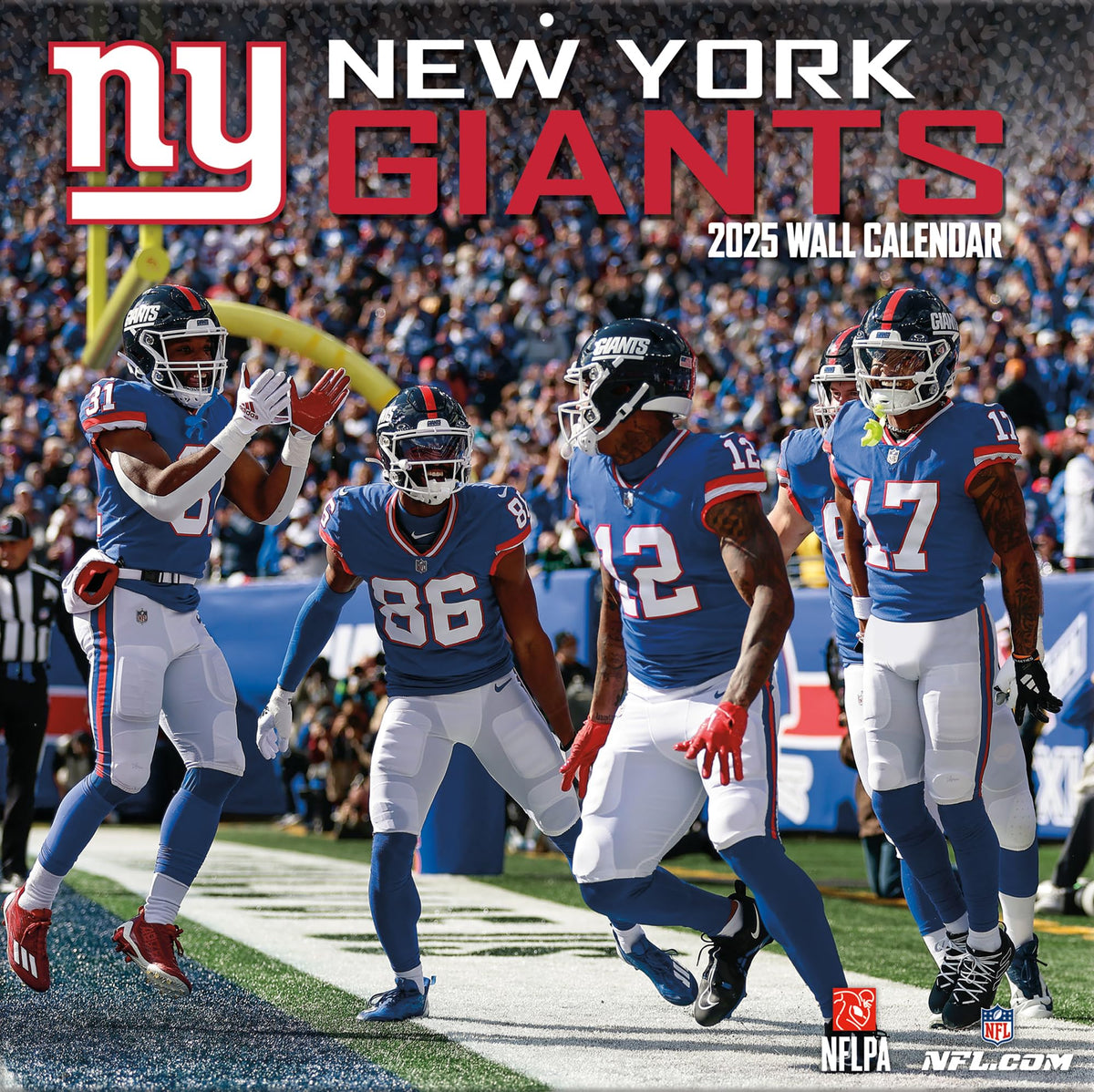 New York Giants 2025 12x12 Team Wall Calendar - The Hungry Bookworm & Speedmerchant65