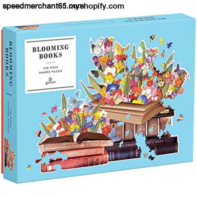 Galison Blooming Books Shaped Jigsaw Puzzle 750 Pieces 28.3”