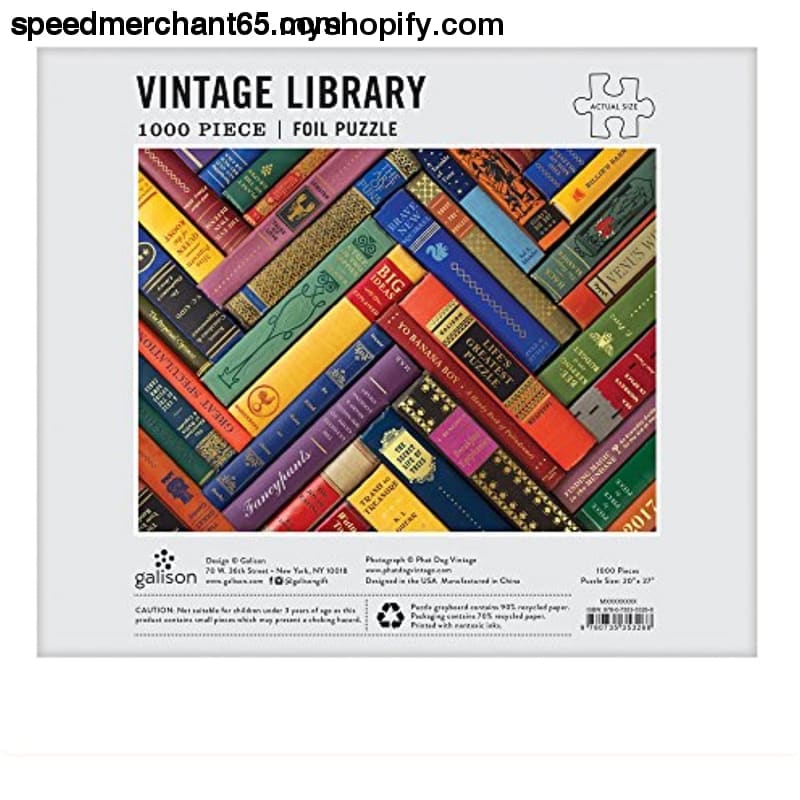 Galison Phat Dog Vintage Library 1000 Piece Jigsaw Puzzle