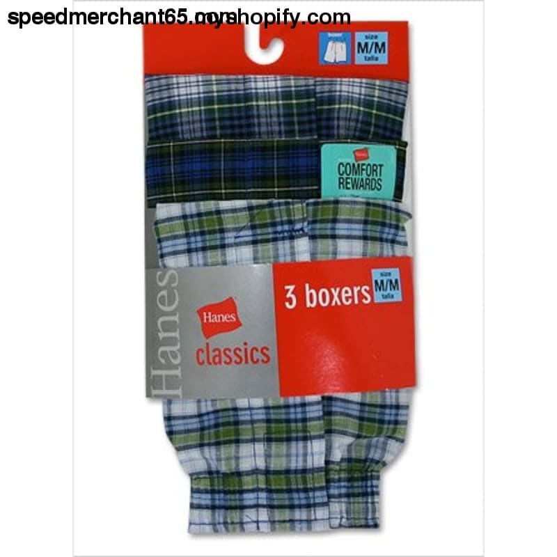 Hanes Classics Boys Tartan Plaid Boxer - Medium - clothing