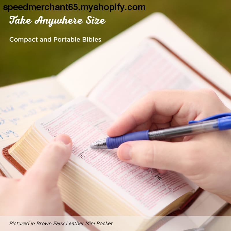 KJV Holy Bible Mini Pocket Size Faux Leather Red Letter