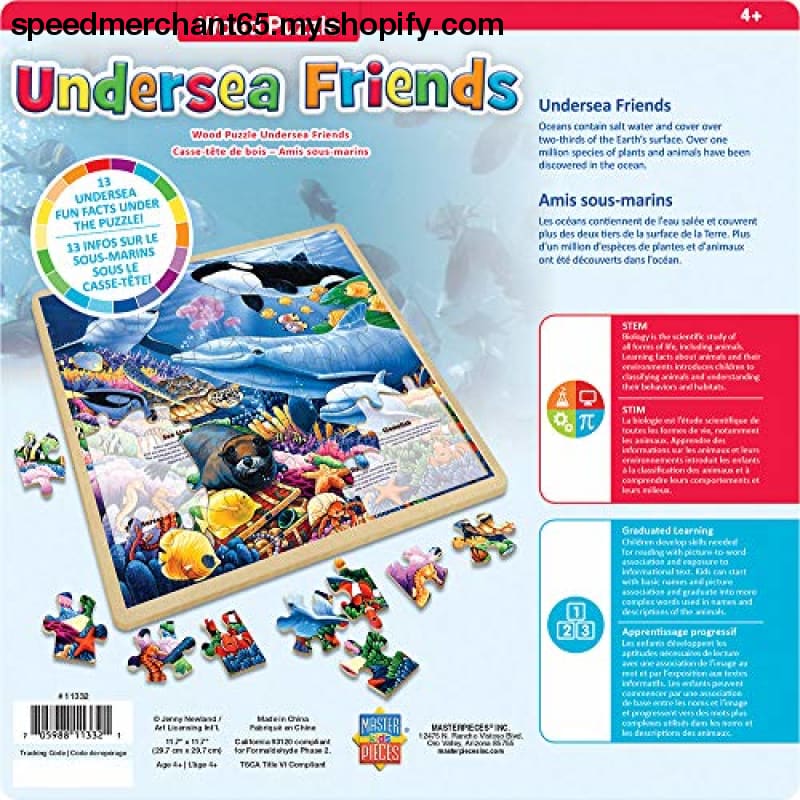 MasterPieces Real Wood Tray Jigsaw Puzzle Undersea Friends