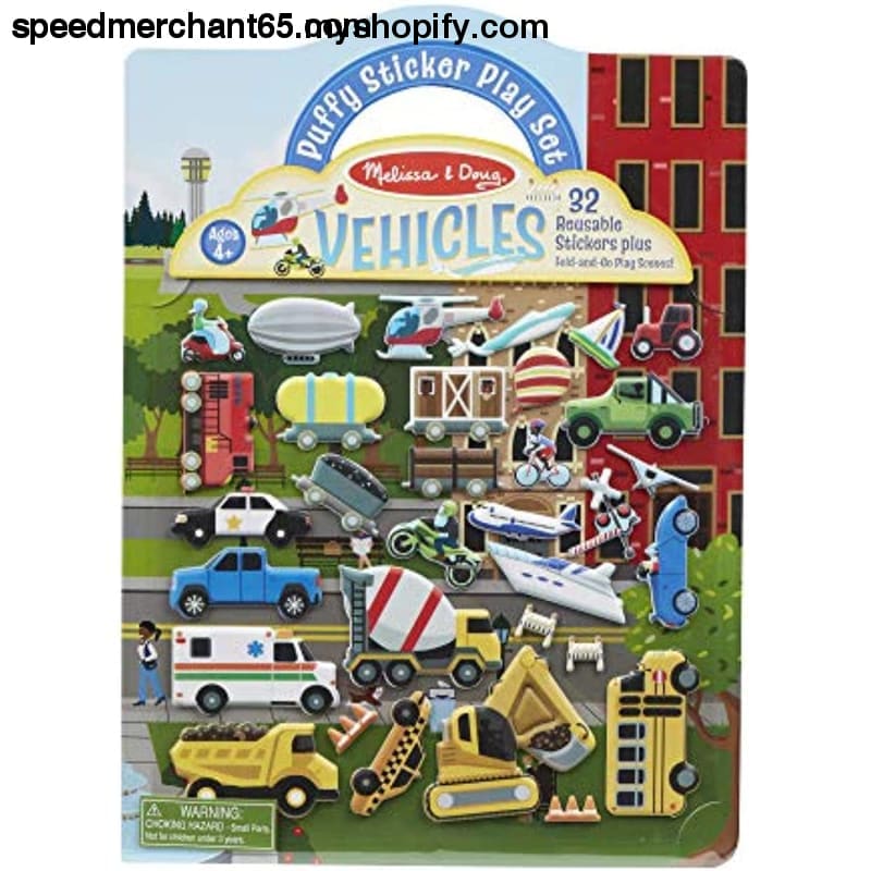 Melissa & Doug Vehicles Puffy Sticker Play Set Travel Toy