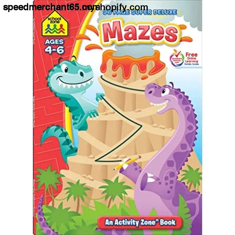 School Zone - Mazes Workbook - 96 Pages Ages 4 to 6