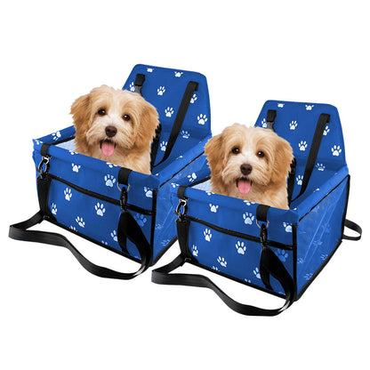 SOGA 2 Pack Blue Pet Booster Car Seats Waterproof Paw Print