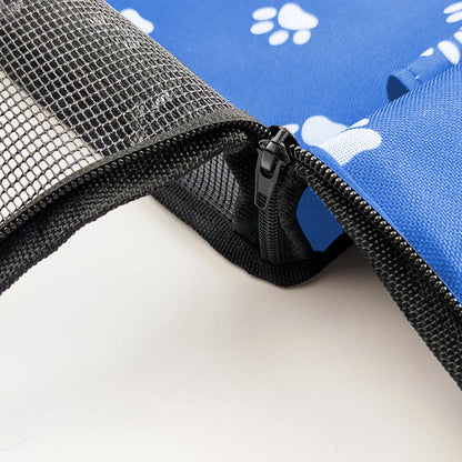 SOGA 2 Pack Blue Pet Booster Car Seats Waterproof Paw Print