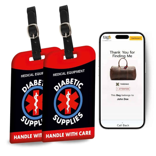 Diabetic Equipment Tag Red Color [Pack 2]-0
