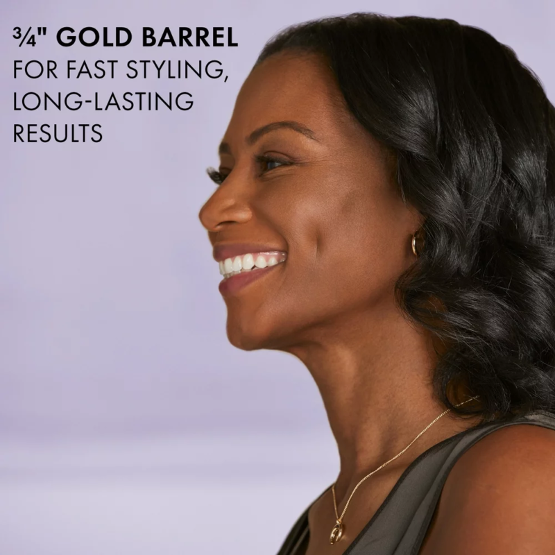 " Pro Signature Gold Curling Iron - Create Perfect Curls with 3/4" Barrel in Sty