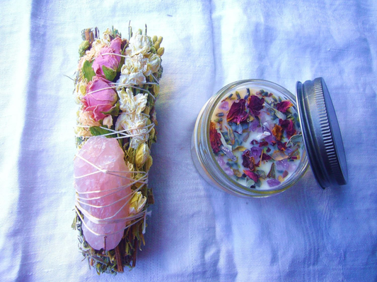 Luxury Spring Meadow Smudge Box Set with Floral Sage Wand