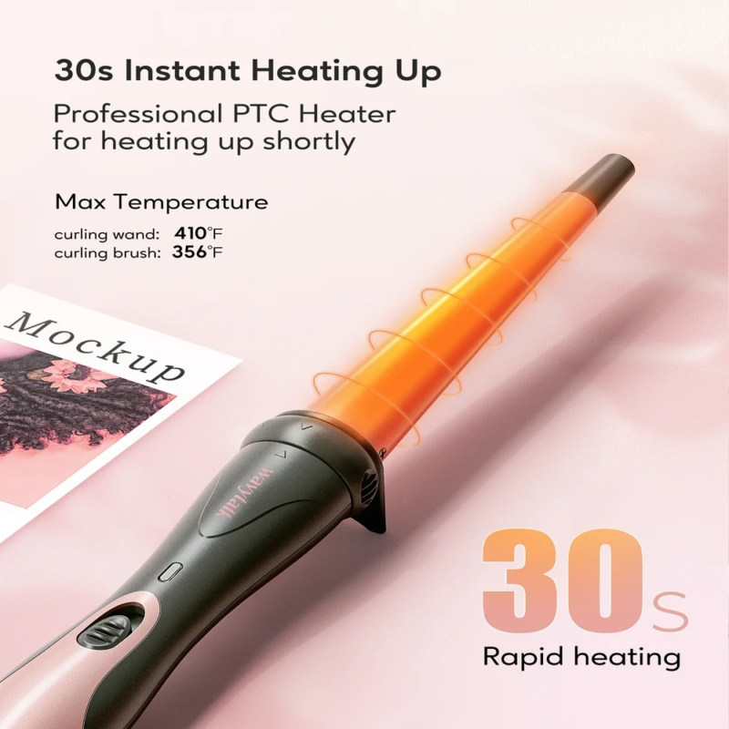 " Ultimate 5-in-1 Curling Iron Set - Instant Heating with 4 Ceramic Barrels and