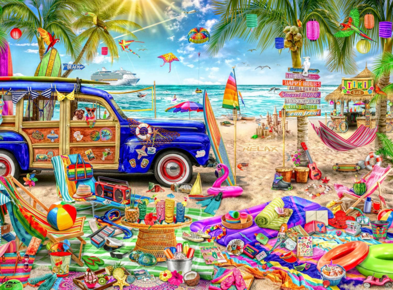 Aimee Stewart Beach Vacation 1000-Piece Jigsaw Puzzle" - Speedmerchant65 / The Hungry Bookworm / Fireside Books