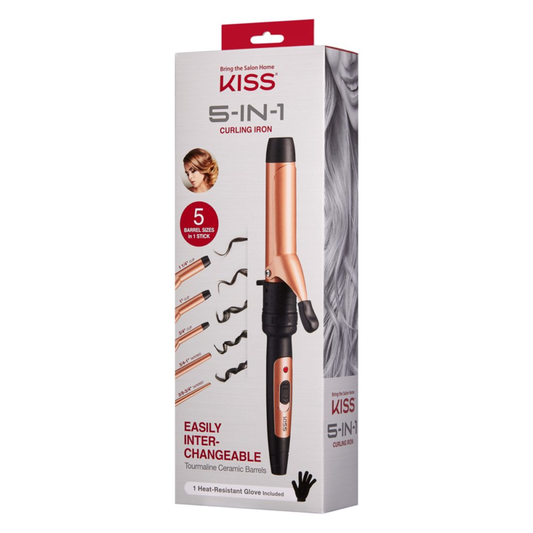 "5-in-1 Rose Gold Curling Iron Set by  USA - Achieve Effortless Waves and Curls! - Speedmerchant65 / The Hungry Bookworm / Fireside Books