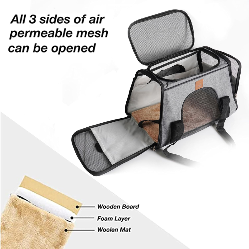 Cat Carrier Pet Carrier for Cats and Small Dogs Airline Approved Soft Sided Carr - Speedmerchant65 / The Hungry Bookworm / Fireside Books
