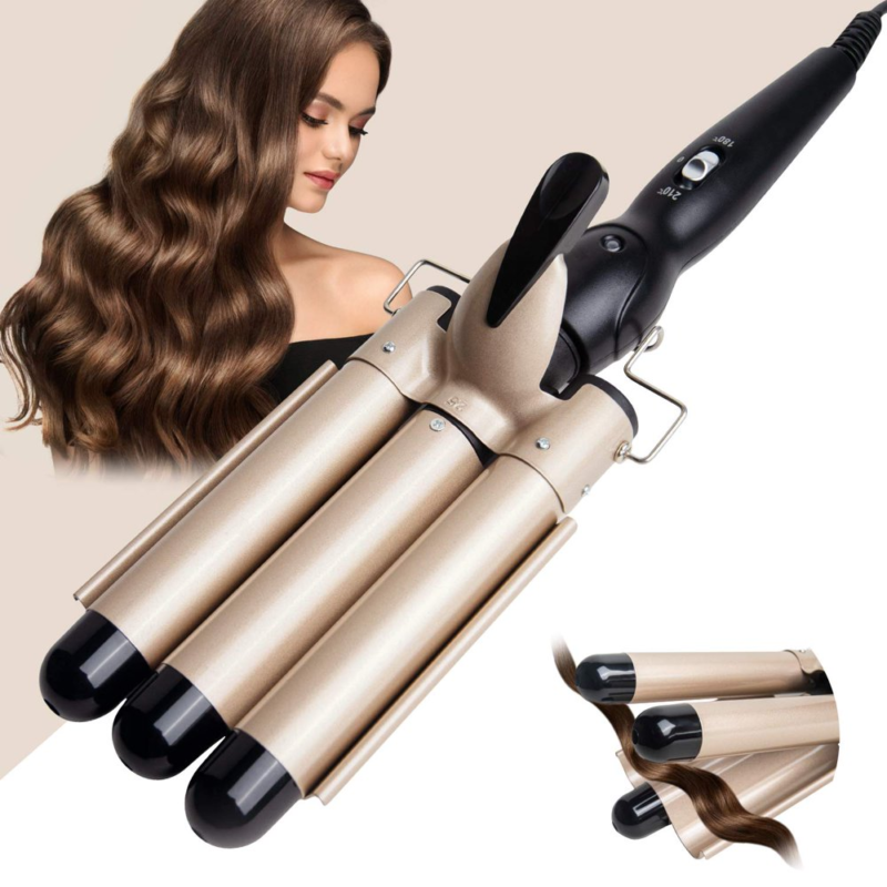 "3 Barrel Hair Waver: Create Beautiful Large and Small Curls with Adjustable Hea