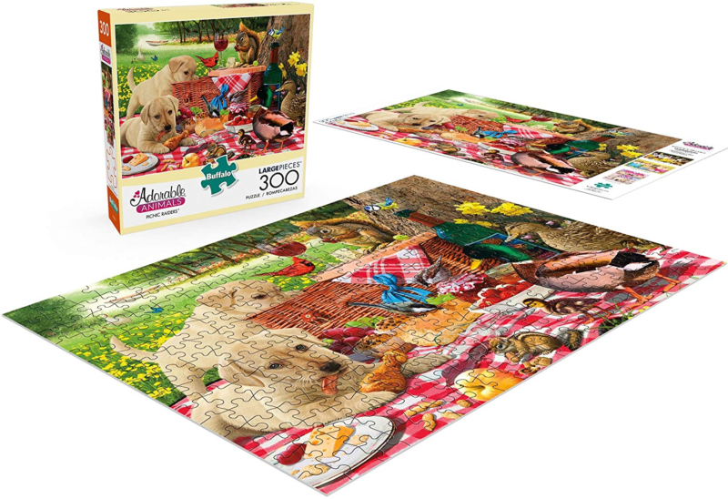 PicNic Raiders 300-Piece Large Jigsaw Puzzle in Red" - Speedmerchant65 / The Hungry Bookworm / Fireside Books