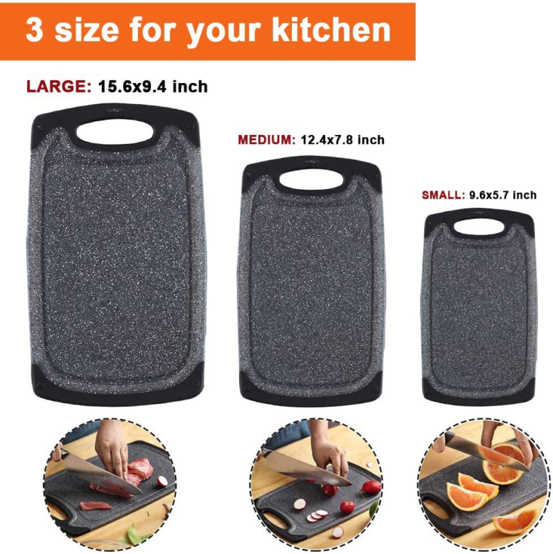 Kitchen Cutting Board (Set of 3),Professional Chopping Boards Sets,Dishwasher Sa - Speedmerchant65 / The Hungry Bookworm / Fireside Books