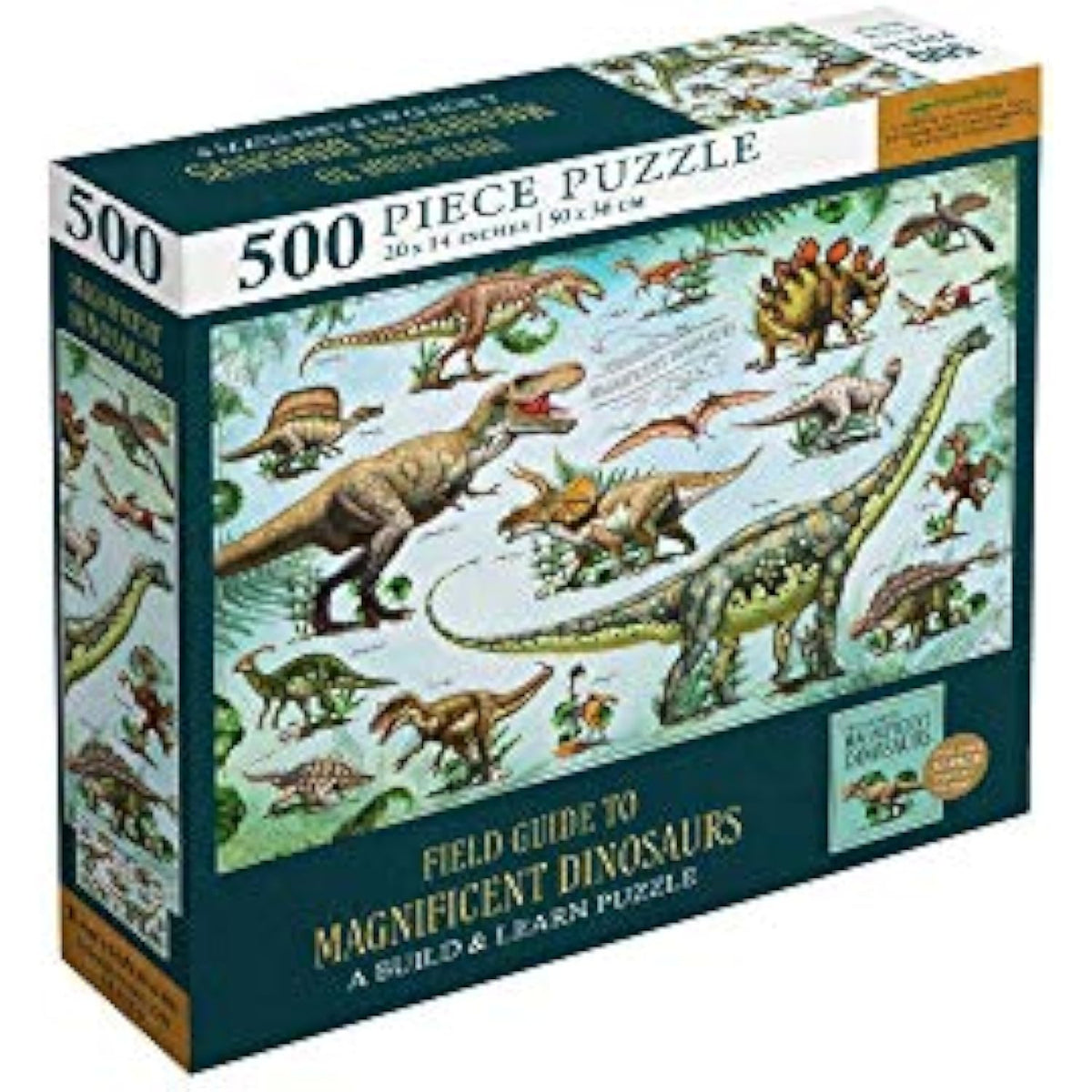 Magnificent Dinosaurs 500-Piece Puzzle and Booklet: (Jigsaw Puzzles for Kids and - The Hungry Bookworm & Speedmerchant65