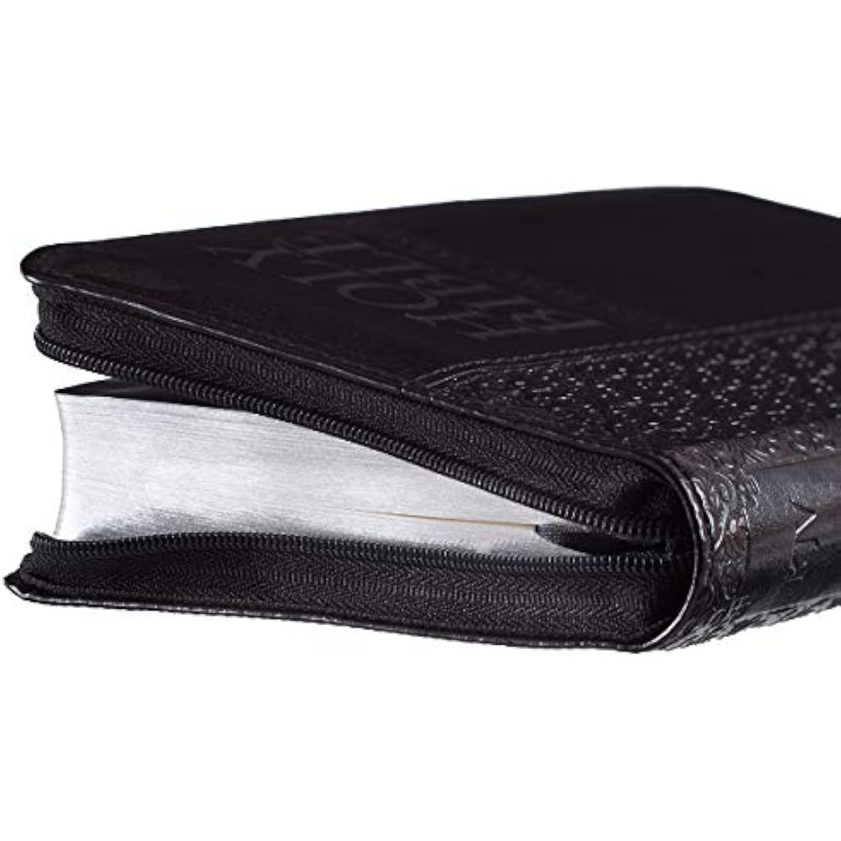 KJV Holy Bible, Mini Pocket Bible – Zippered Black Faux Leather Bible w/Ribbon - The Hungry Bookworm & Speedmerchant65