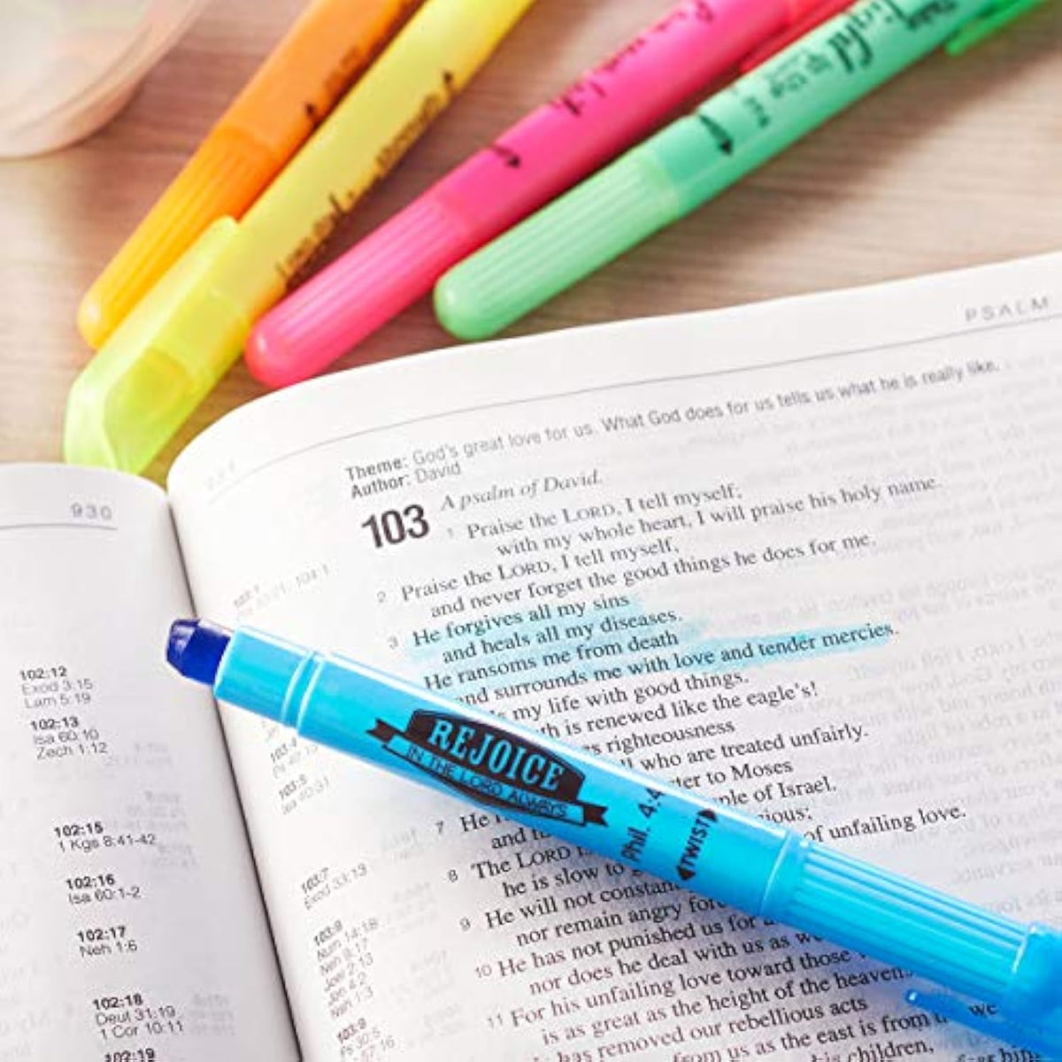 Twist and Glide Gel Bible Highlighters, 5 Pc Set Christian Art Gifts Twist and - The Hungry Bookworm & Speedmerchant65