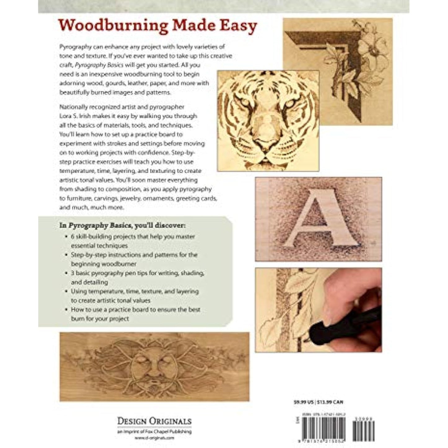 Pyrography Basics: Techniques and Exercises for Beginners (Design Originals) Patterns for Woodburning with Skill-Building Step-by-Step Instructions and Advice from Lora Irish on Texture and Layering - The Hungry Bookworm & Speedmerchant65