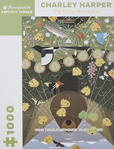 Charley Harper: The Rocky Mountains 1000-pc Jigsaw Puzzle - The Hungry Bookworm & Speedmerchant65
