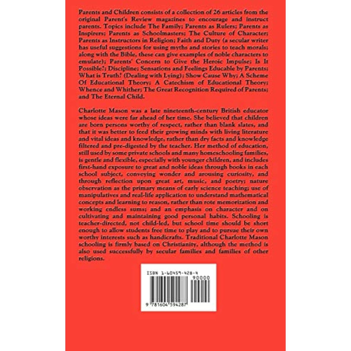 Parents and Children: Volume II of Charlotte Mason's Original Homeschooling - The Hungry Bookworm & Speedmerchant65