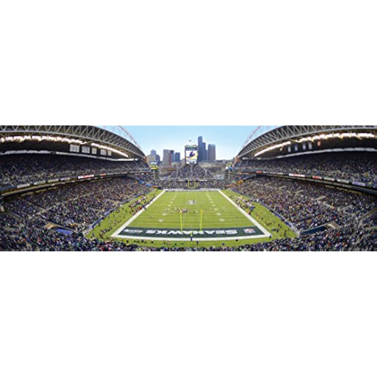 Master Pieces NFL Seattle Seahawks Stadium Panoramic Jigsaw Puzzle, 1000 Pieces - The Hungry Bookworm & Speedmerchant65