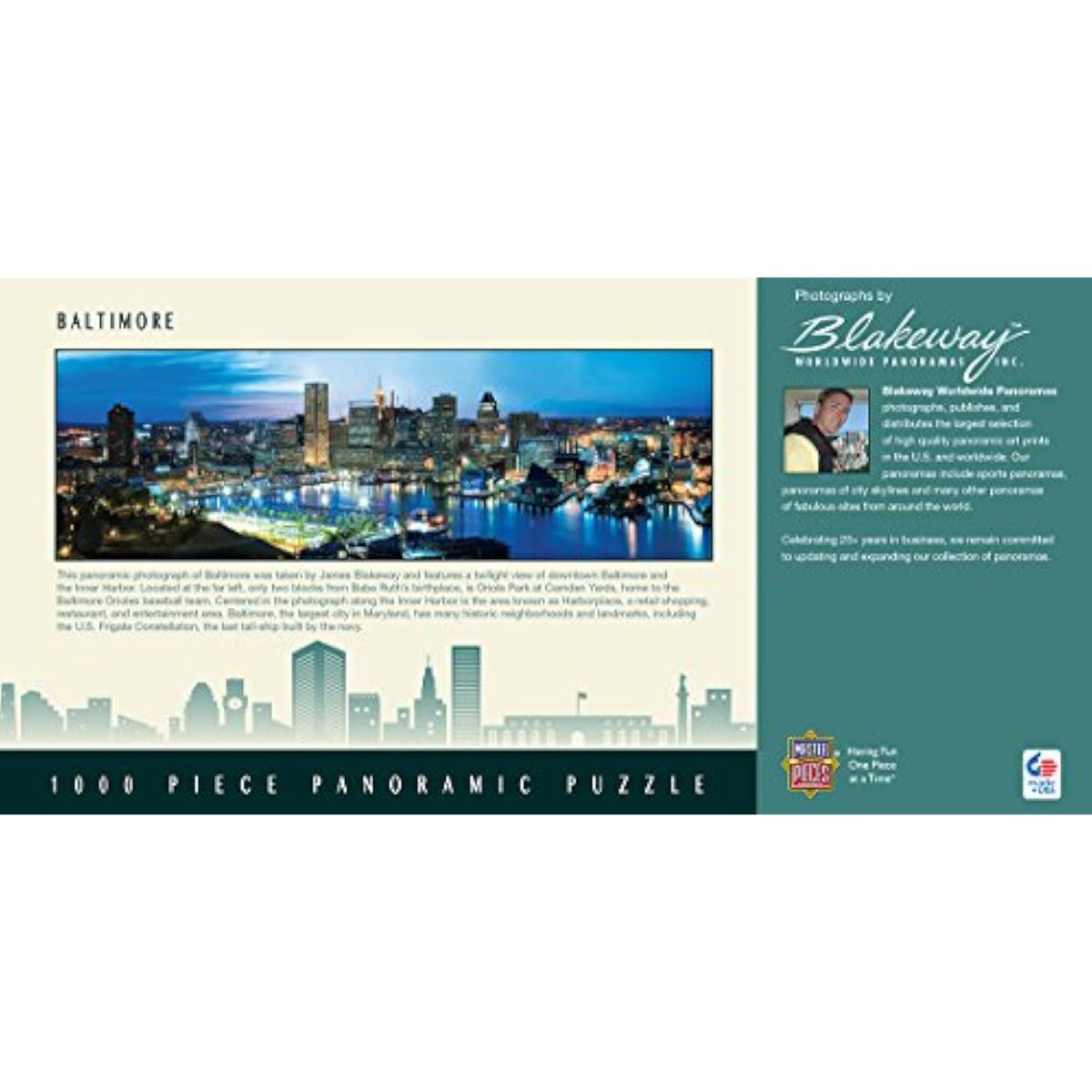 MasterPieces Cityscapes Panoramic Jigsaw Puzzle, Downtown Baltimore, Maryland, - The Hungry Bookworm & Speedmerchant65
