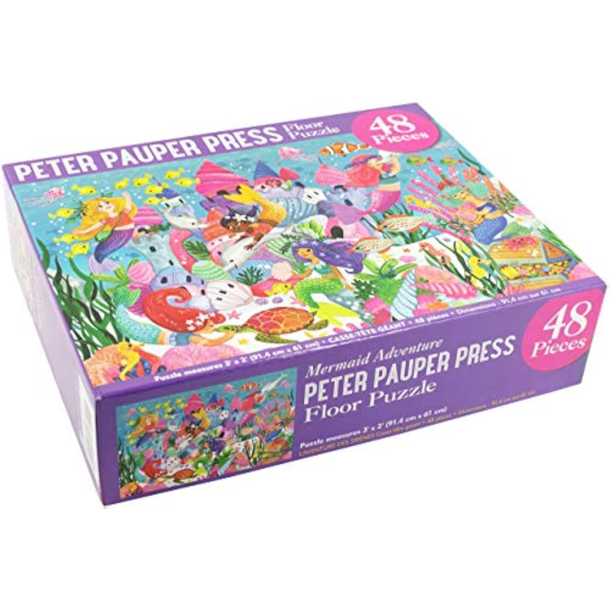 Peter Pauper Press Jumbo Floor Puzzle - Mermaid Adventure (48 Pieces) (36 inches - The Hungry Bookworm & Speedmerchant65