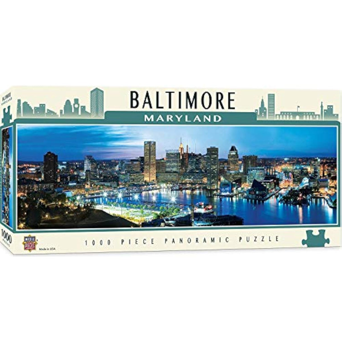 MasterPieces Cityscapes Panoramic Jigsaw Puzzle, Downtown Baltimore, Maryland, - The Hungry Bookworm & Speedmerchant65