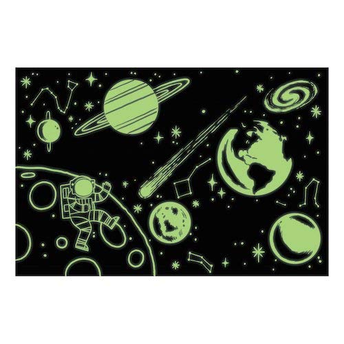 Mudpuppy Outer Space Glow-in-the-Dark Puzzle, 100 Pieces, 18”x12”, Made for Kids - The Hungry Bookworm & Speedmerchant65