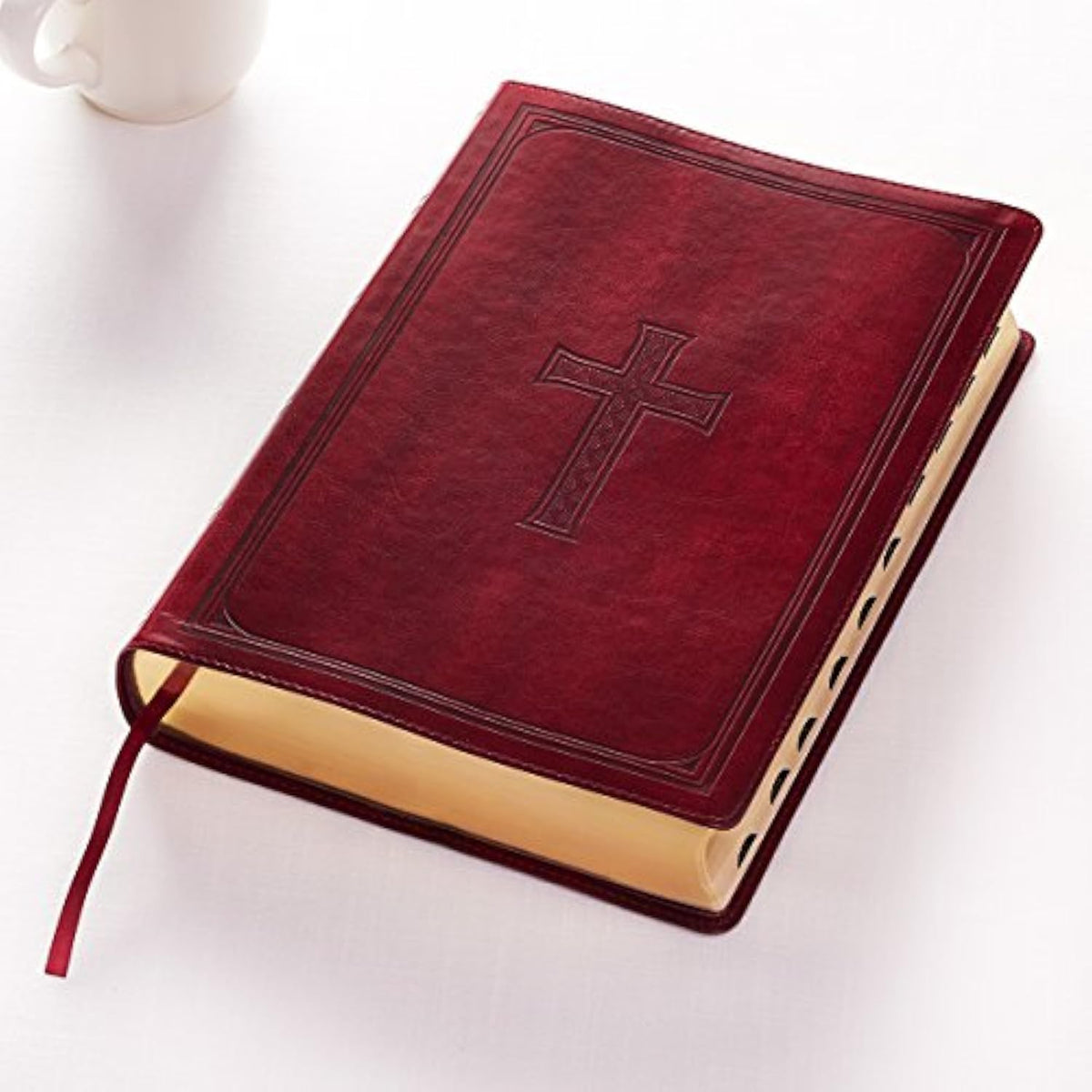 KJV Holy Bible, Super Giant Print Faux Leather Red Letter Edition - Thumb Index - The Hungry Bookworm & Speedmerchant65