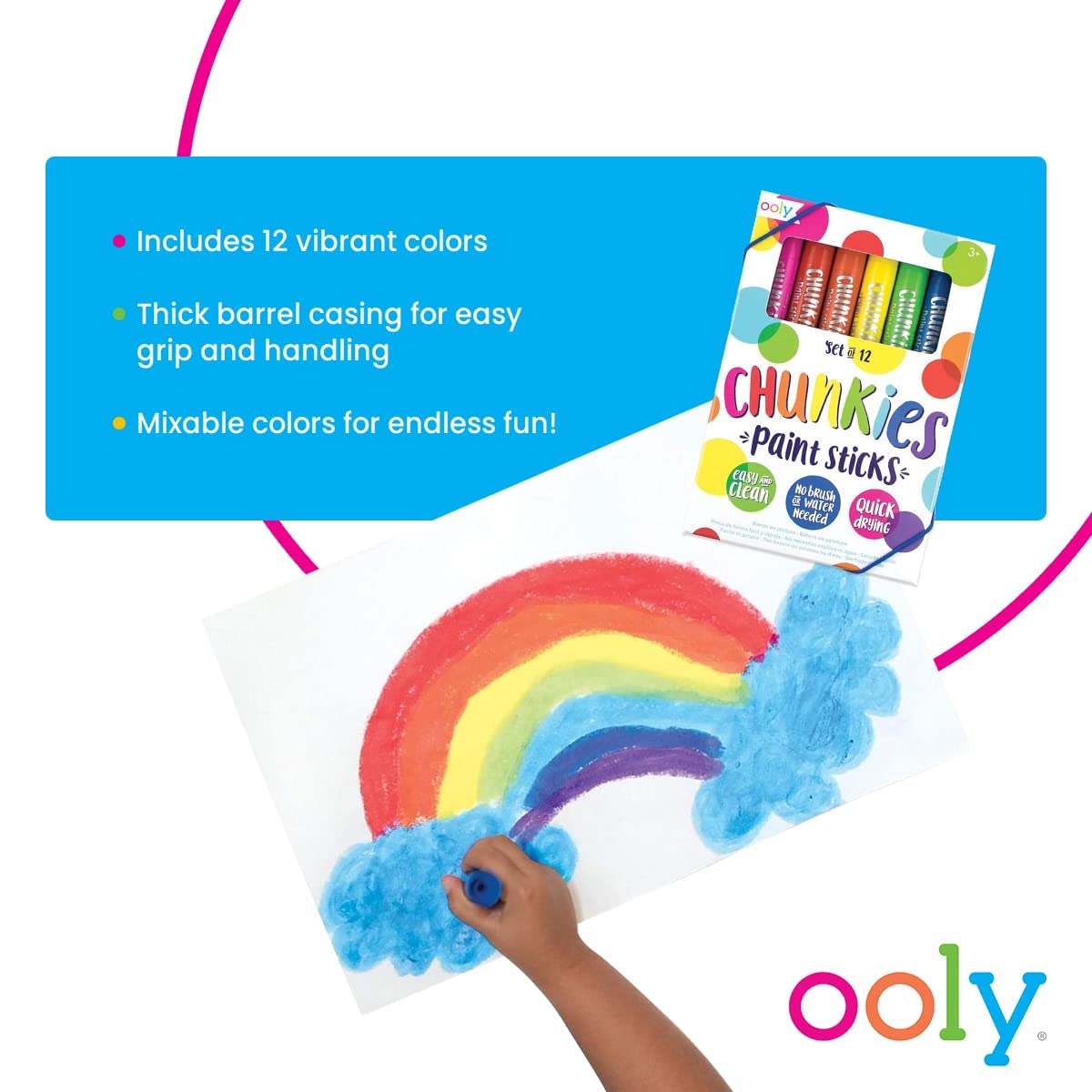 OOLY, Giftable Chunkies Paint Sticks, No Brush or Water Needed, Twistable Paint - The Hungry Bookworm & Speedmerchant65