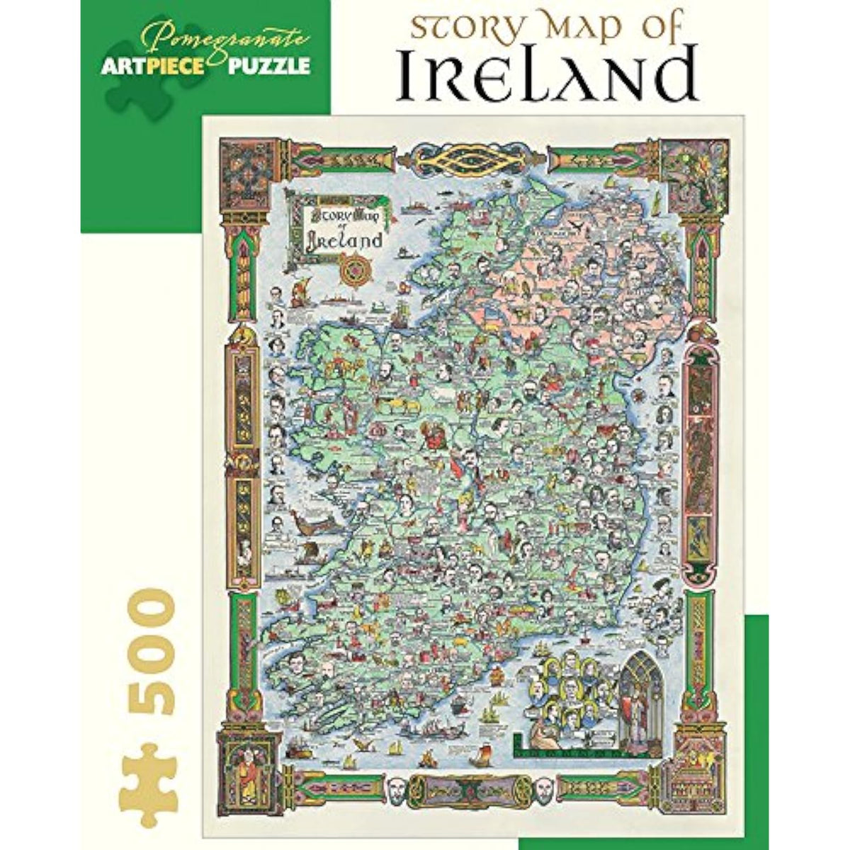 Pomegranate Story Map of Ireland 500-piece Jigsaw Puzzle - The Hungry Bookworm & Speedmerchant65