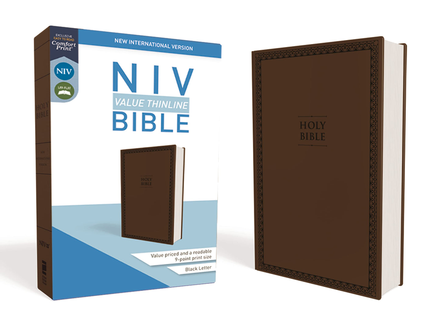 NIV, Value Thinline Bible, Leathersoft, Brown, Comfort Print - The Hungry Bookworm & Speedmerchant65