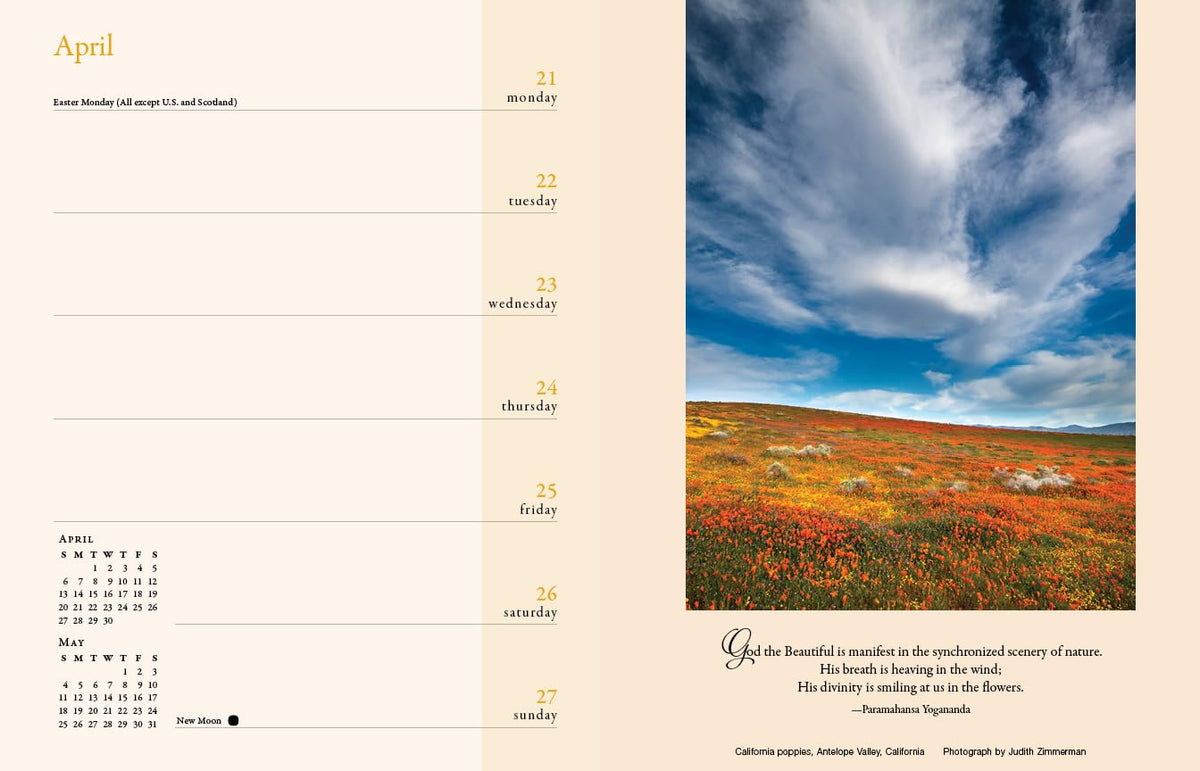 Inner Reflections 2025 Weekly Engagement Calendar, includes inspiring quotes from Paramahansa Yogananda - The Hungry Bookworm & Speedmerchant65